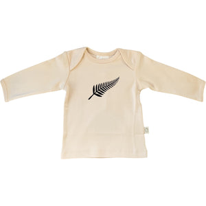 Kiwiana Tee - Natural Fern - Long Sleeved