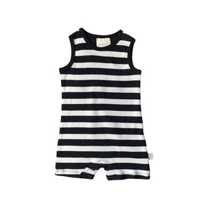 Summer Romper - Black Stripe